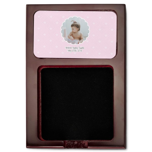 Baby Girl Photo Red Mahogany Sticky Note Holder - Flat