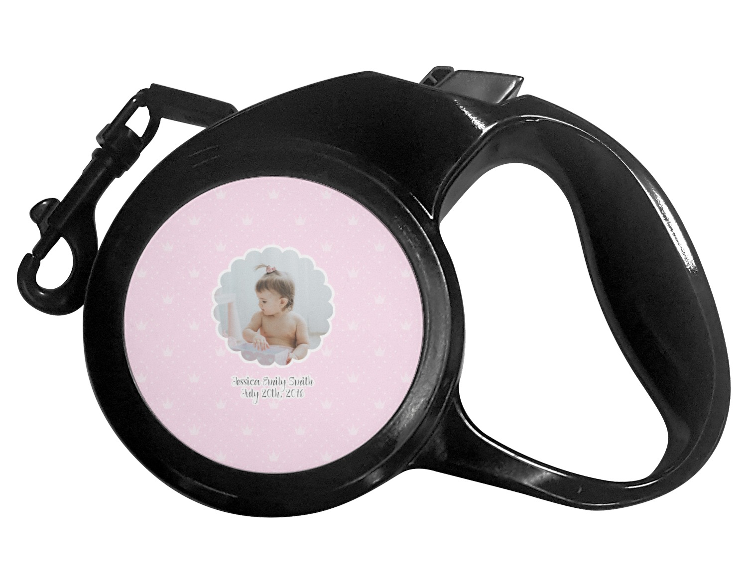 Custom Baby Girl Photo Retractable Dog Leash (Personalized