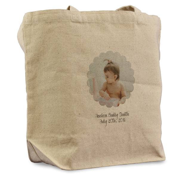 Custom Baby Girl Photo Reusable Cotton Grocery Bag - Single