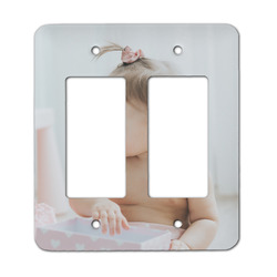 Baby Girl Photo Rocker Style Light Switch Cover - Two Switch