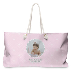 Baby Girl Photo Large Tote Bag with Rope Handles