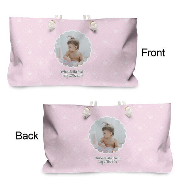 Baby Girl Photo Large Rope Tote - From & Back View