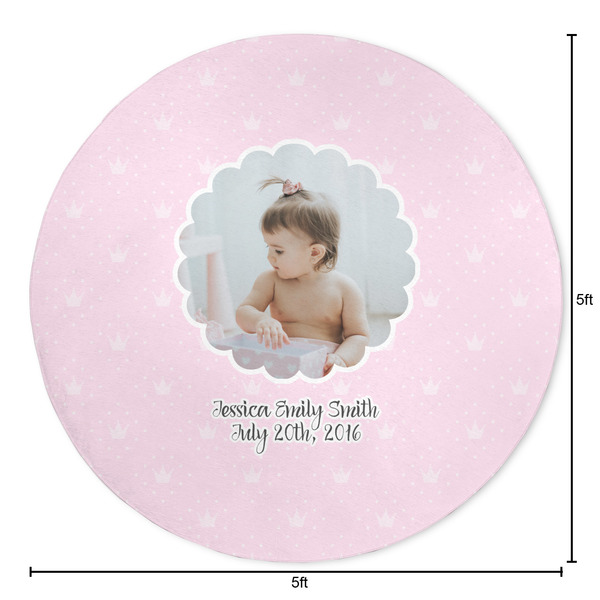 Baby Girl Photo Round Area Rug - Size