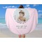 Baby Girl Photo Round Beach Towel - In Use
