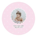 Baby Girl Photo Round Decal - Medium (Personalized)