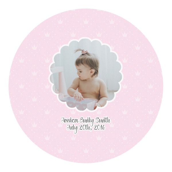 Custom Baby Girl Photo Round Decal - Small (Personalized)