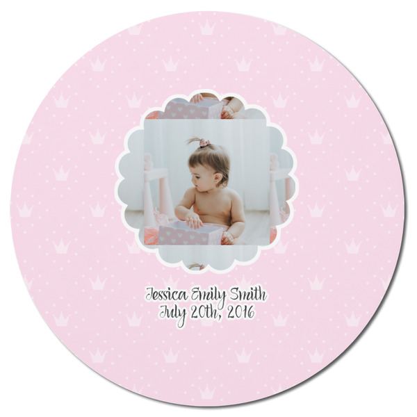 Baby Girl Photo Round Fridge Magnet - FRONT