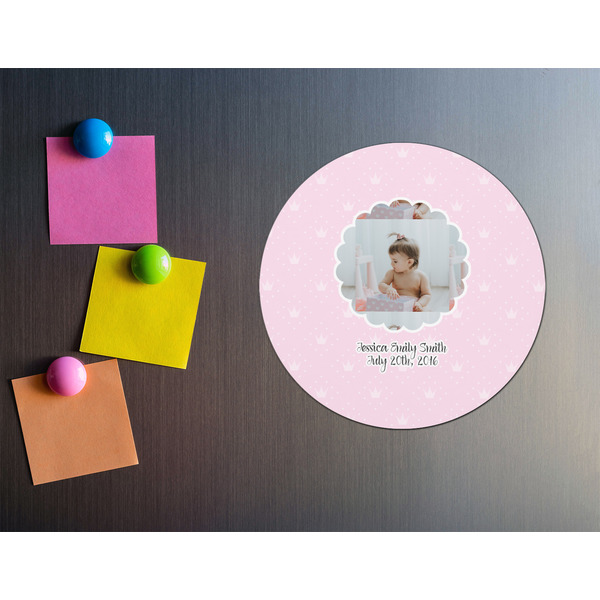 Baby Girl Photo Round Fridge Magnet - LIFESTYLE