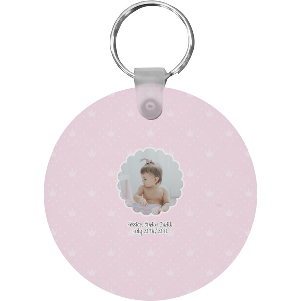 Custom Baby Girl Photo Round Plastic Keychain