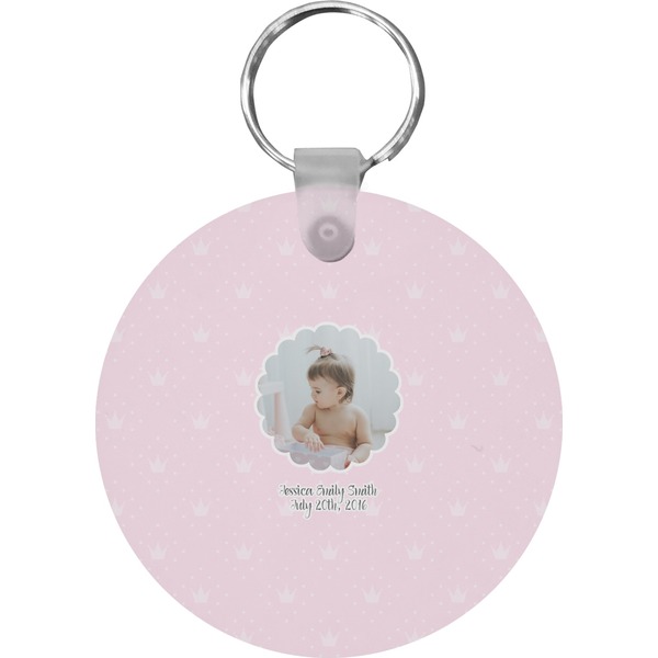 Baby Girl Photo Round Keychain (Personalized)