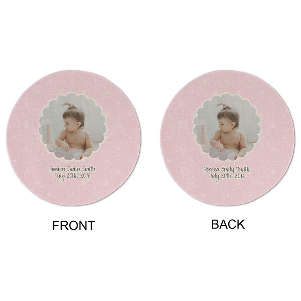 Baby Girl Photo Round Linen Placemats - APPROVAL (double sided)