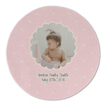 Baby Girl Photo Round Linen Placemat - Single Sided