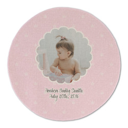 Baby Girl Photo Round Linen Placemat