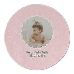 Baby Girl Photo Round Linen Placemat