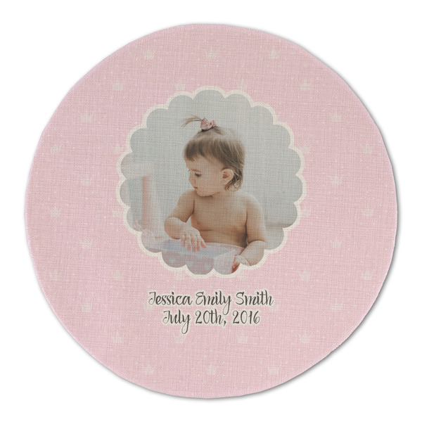 Custom Baby Girl Photo Round Linen Placemat