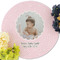 Baby Girl Photo Round Linen Placemats - Front (w flowers)