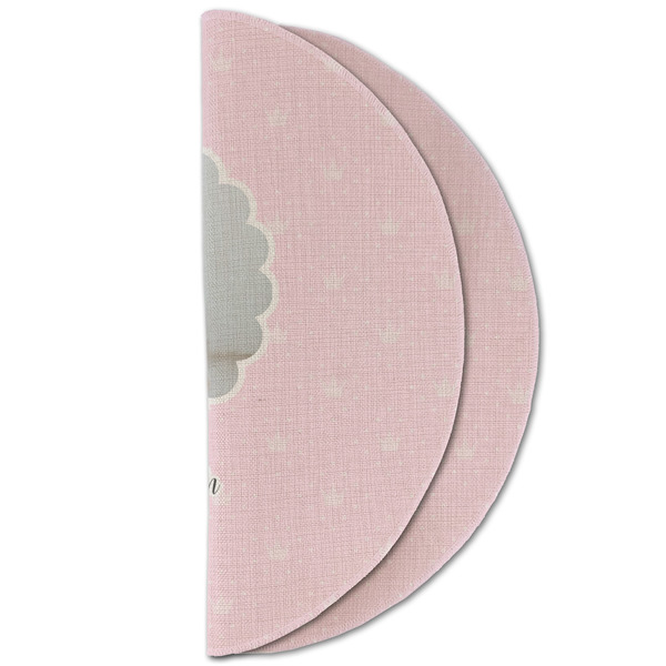 Baby Girl Photo Round Linen Placemats - HALF FOLDED (double sided)