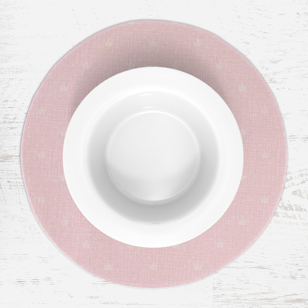 Baby Girl Photo Round Linen Placemats - LIFESTYLE (single)