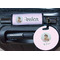 Baby Girl Photo Round Luggage Tag & Handle Wrap - In Context