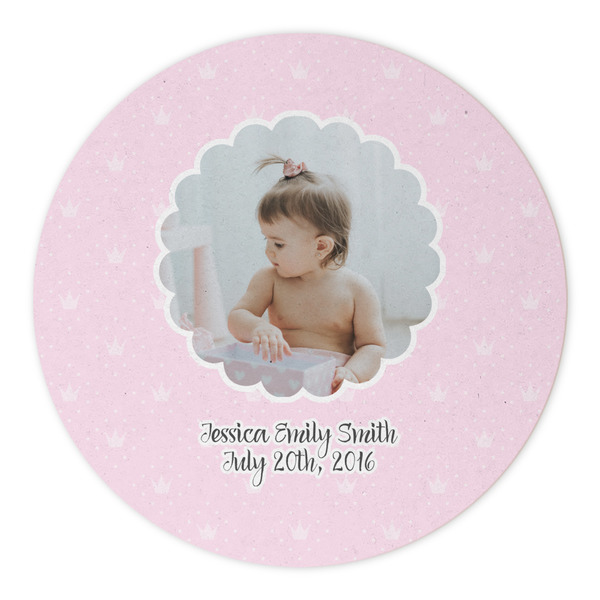 Baby Girl Photo Round Paper Coaster - Approval