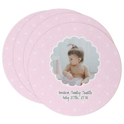 Baby Girl Photo Round Paper Coasters
