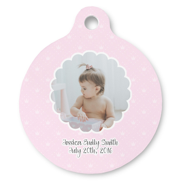 Custom Baby Girl Photo Round Pet ID Tag