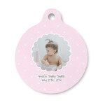 Baby Girl Photo Round Pet ID Tag - Small