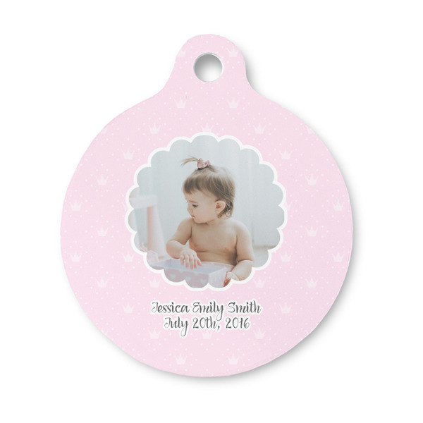 Custom Baby Girl Photo Round Pet ID Tag - Small