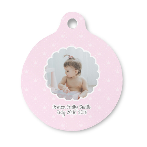 Custom Baby Girl Photo Round Pet ID Tag - Small