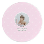 Baby Girl Photo Round Stone Trivet