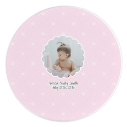Baby Girl Photo Round Stone Trivet