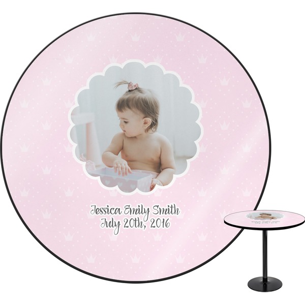Custom Baby Girl Photo Round Table - 24" (Personalized)
