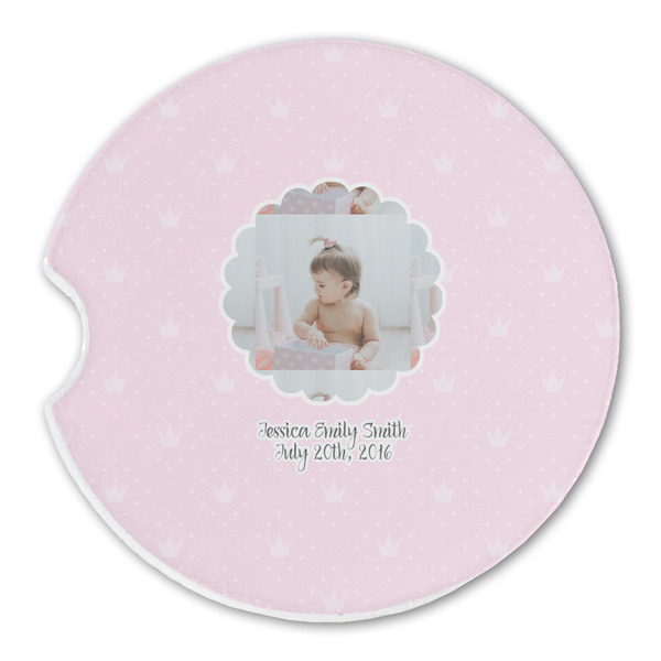 Custom Baby Girl Photo Sandstone Car Coaster - Single (Personalized)