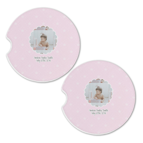 Baby Girl Photo Sandstone Car Coasters - Set of 2