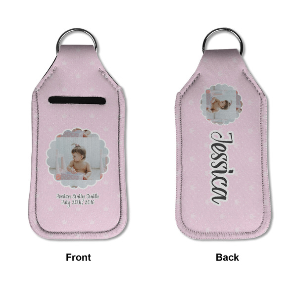 Baby Girl Photo Sanitizer Holder Keychain - Large APPROVAL (Flat)