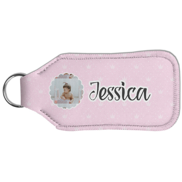 Baby Girl Photo Sanitizer Holder Keychain - Large (Back)