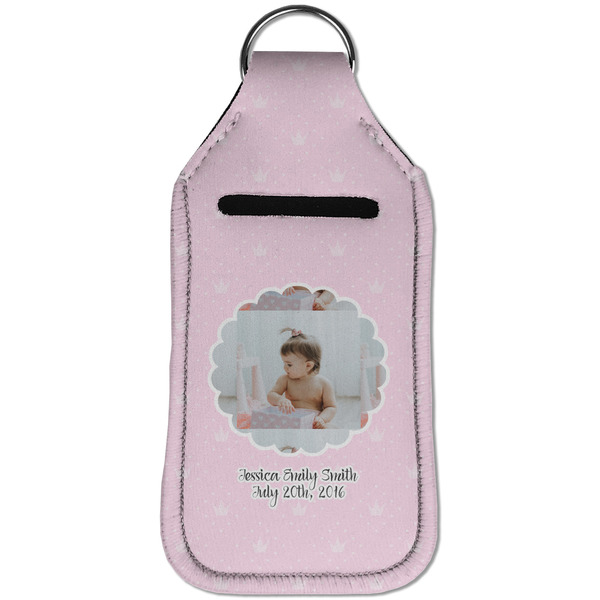 Baby Girl Photo Sanitizer Holder Keychain - Large (Front)