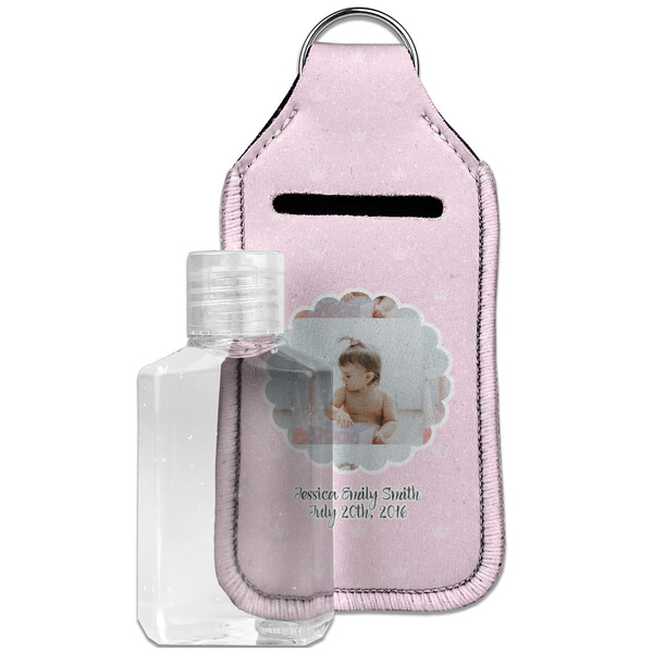 Custom Baby Girl Photo Hand Sanitizer & Keychain Holder - Large