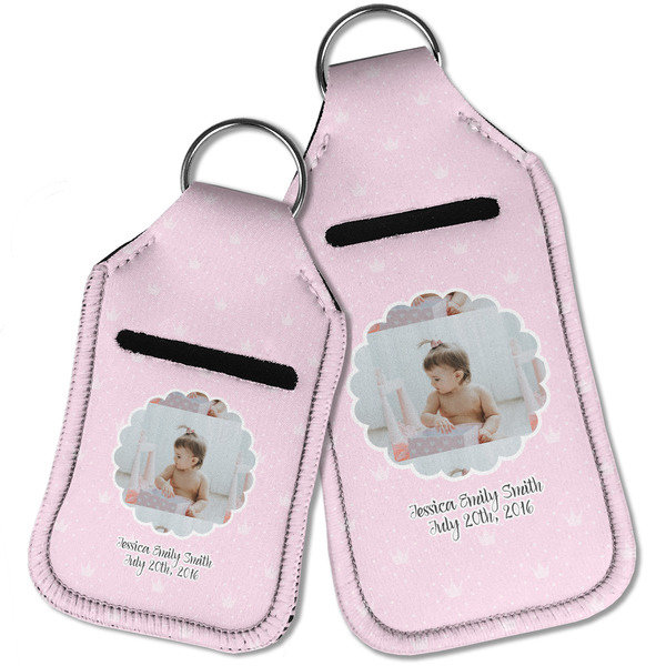 Baby Girl Photo Sanitizer Holder Keychain - Parent Main