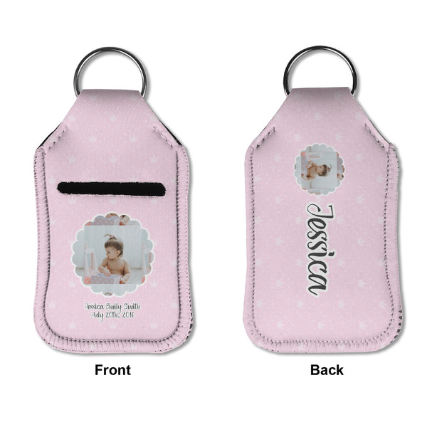 Baby Girl Photo Sanitizer Holder Keychain - Small APPROVAL (Flat)