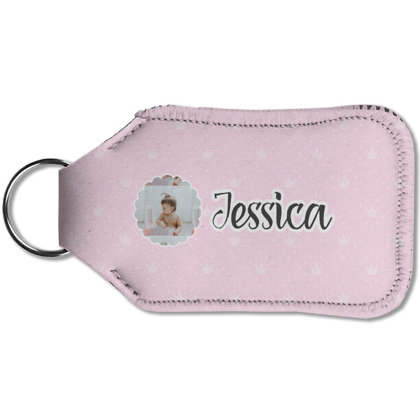 Baby Girl Photo Sanitizer Holder Keychain - Small (Back)