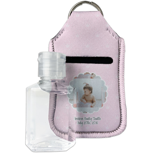 Custom Baby Girl Photo Hand Sanitizer & Keychain Holder - Small