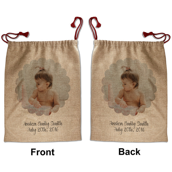 Baby Girl Photo Santa Bag - Front and Back