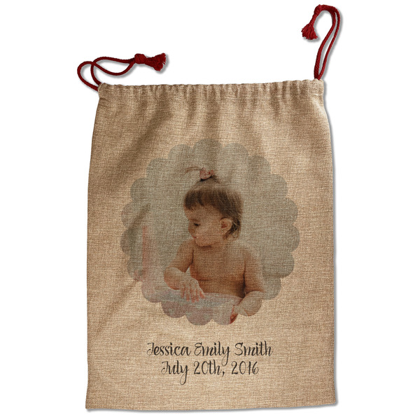 Baby Girl Photo Santa Bag - Front