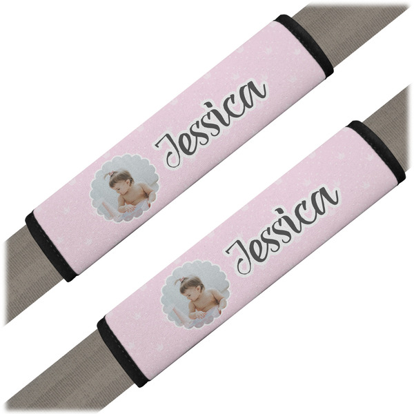 Custom Baby Girl Photo Seat Belt Covers (Set of 2) (Personalized)