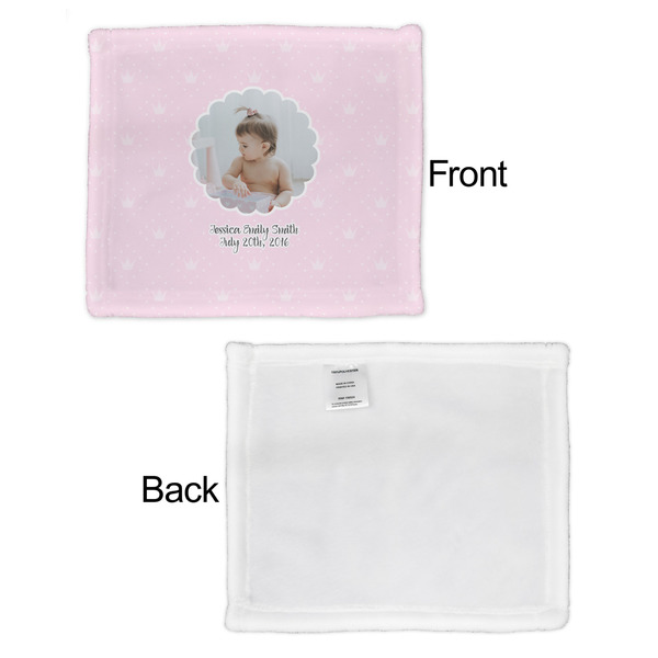Baby Girl Photo Security Blanket - Front & White Back View