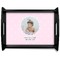 Baby Girl Photo Black Wooden Tray - Large (Personalized)