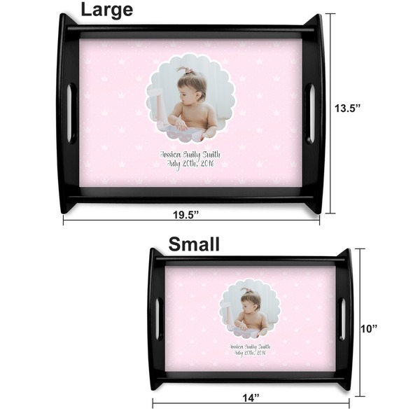 Baby Girl Photo Serving Tray Black Sizes