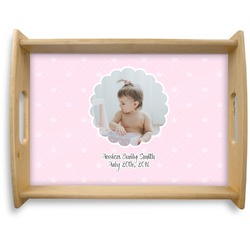 Baby Girl Photo Natural Wooden Tray - Large (Personalized)
