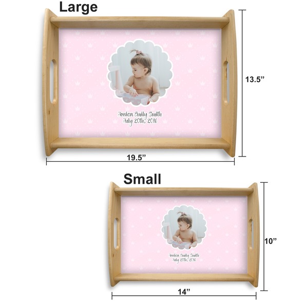 Baby Girl Photo Serving Tray Wood Sizes